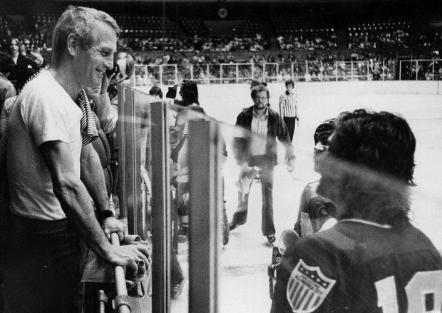 Paul Newman, during the making of part of Slap Shot in Syracuse 1976 - Orazio Fresina