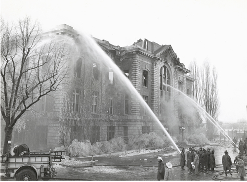Archbold Gym burning January 1947 - Syracuse University Fire