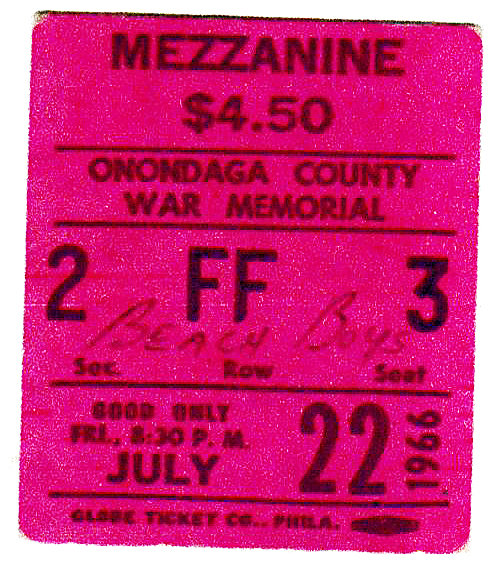 Beach Boys Ticket, Syracuse