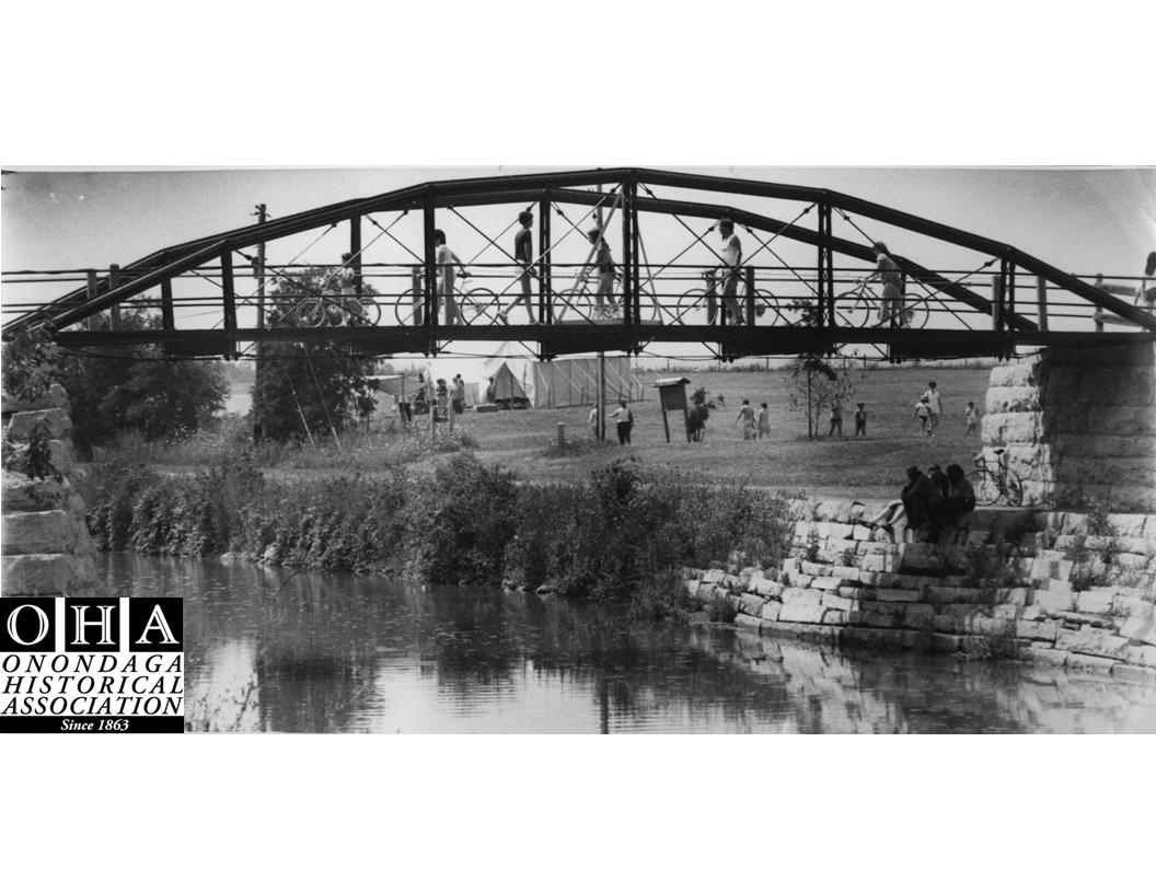 Erie Canal: Cooper's Tubular Arch Bridge, Spanning Old Erie Canal north of Linden Street, Fayetteville, Onondaga County, NY August 1982