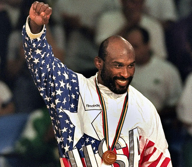Chris Campbell, a lawyer who lived at the time in Fayetteville, after winning a bronze medal in 1992 at the Barcelona Olympics.