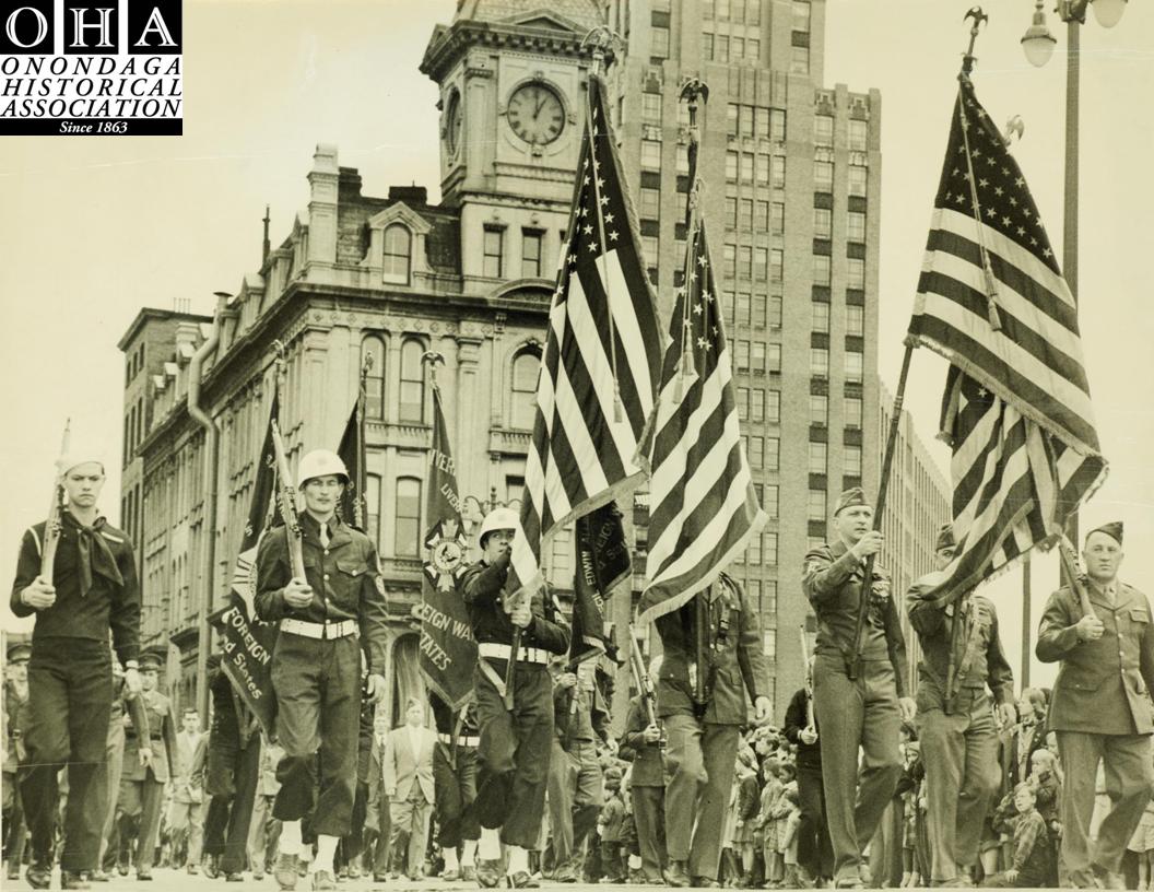 1949 Memorial Day Parade in Clinton Square, downtown Syracuse